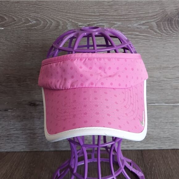 Nike Golf Pink White Polka Dot Visor - Picture 1 of 6